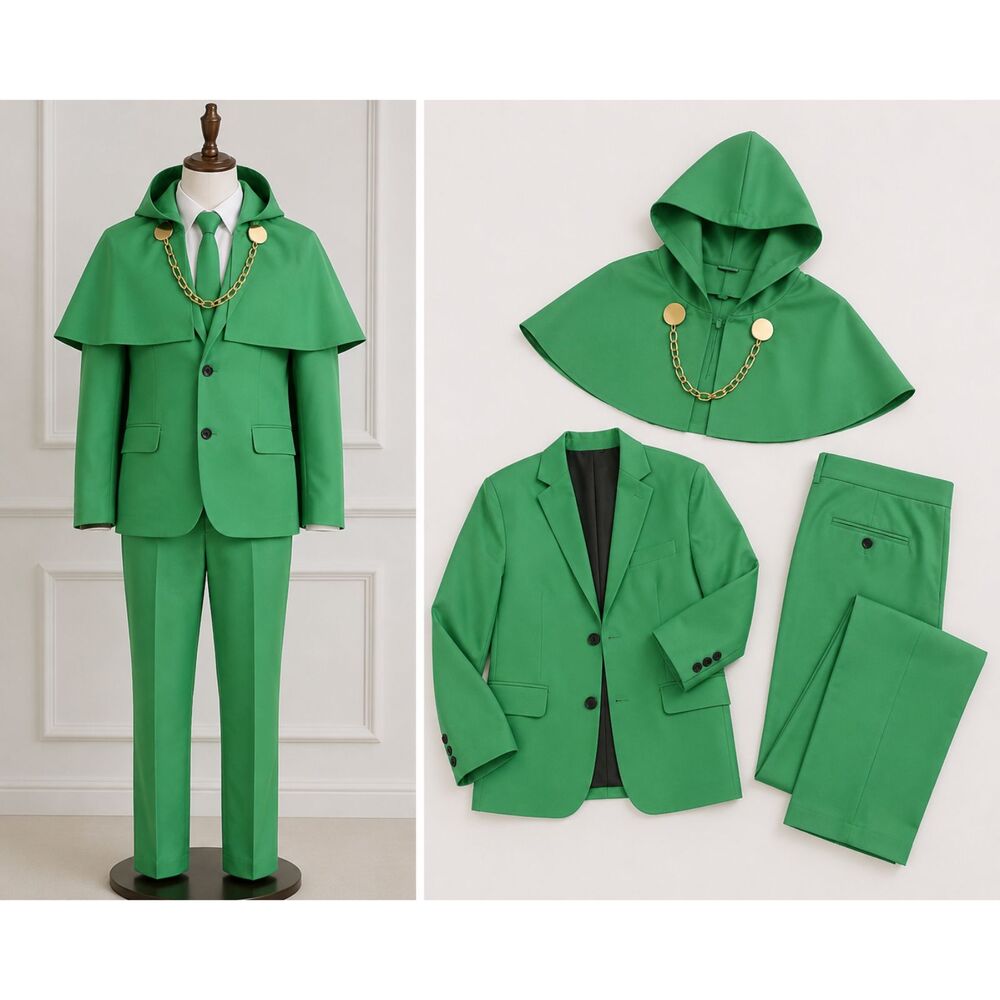 DEVEXHOM Doctor Doom Inspired Costume Suit Set Green Cape Hood Cosplay Outfit - Picture 1 of 1